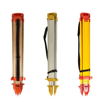 एल्यूमीनियम मिश्र धातु ठोस लकड़ी के ट्रिपॉड के साथ आत्मा स्तर, इंजीनियरिंग सर्वेक्षण उपकरण, प्रभाव प्रतिरोधी दूरबीन समर्थन